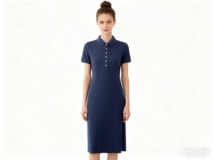 New arrival! Women's single-quality piqué breathable pure cotton long dress. The design features buttonhole check pattern.
