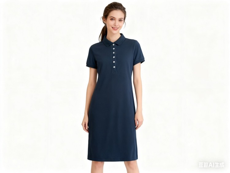 New arrival! Women's single-quality piqué breathable pure cotton long dress. The design features buttonhole check pattern.